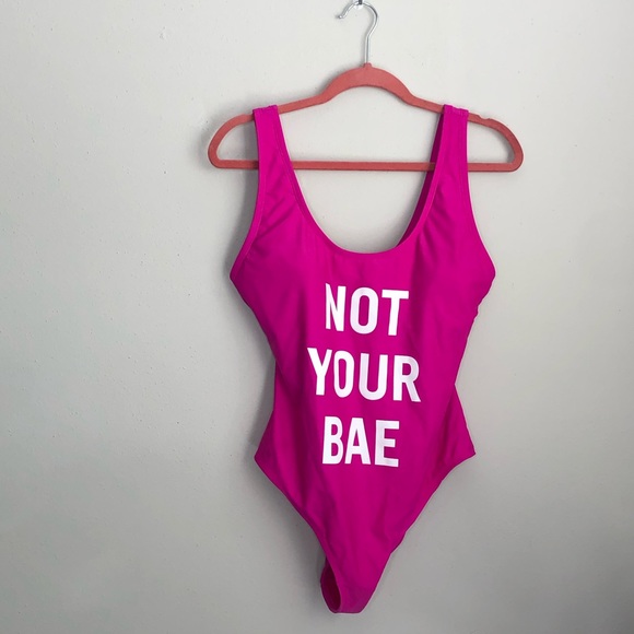 SOLD! Forever 21 Swim | Plus Suit Not Your Bae 0X - Picture 3 of 6
